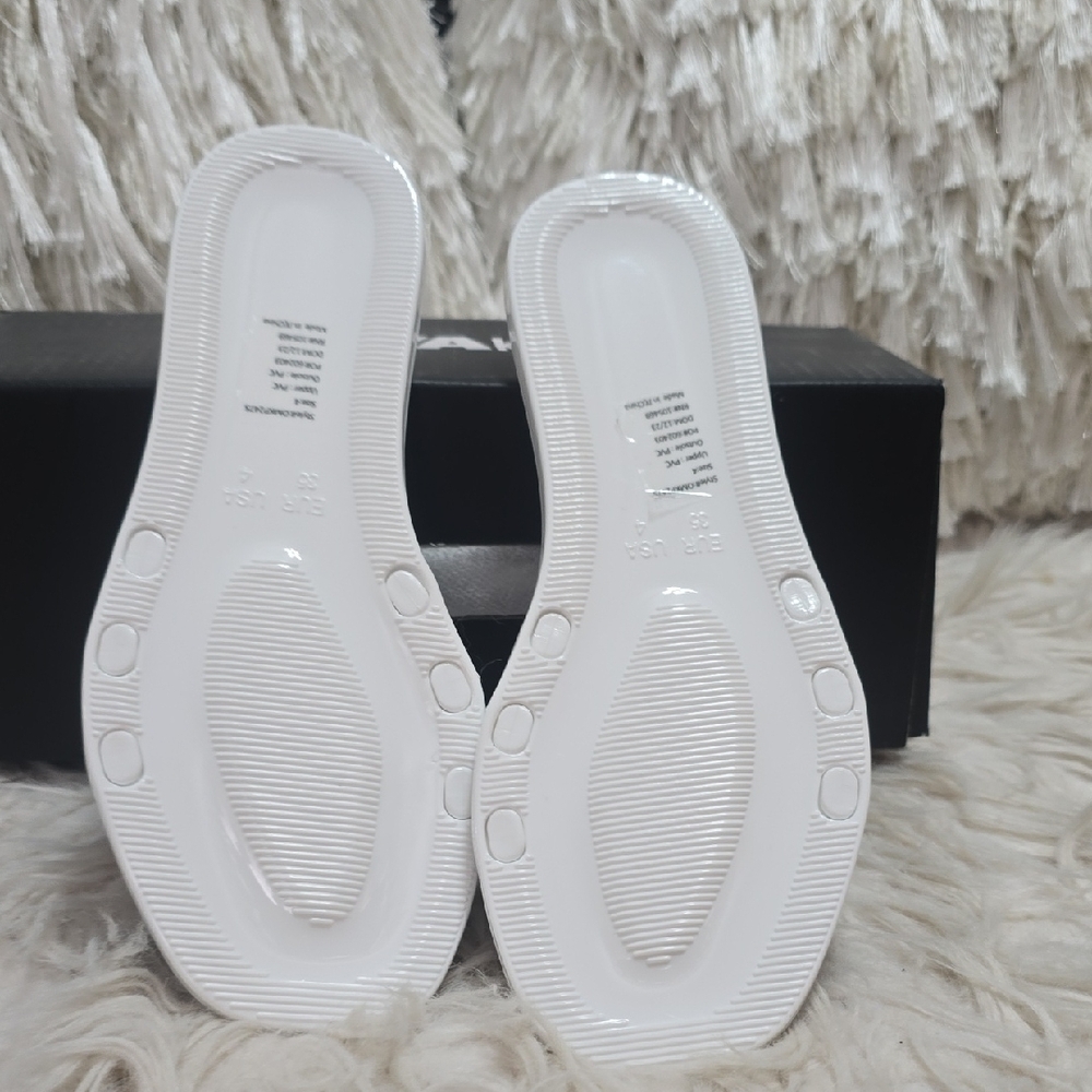 Fashion Nova White and Silver Embellished Sandals - Picture 3 of 6